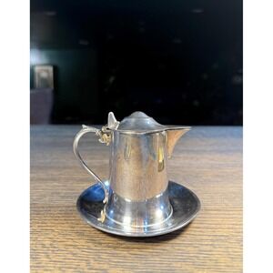 Vintage Wallace Silver Plated Syrup Pitcher: 1940s Art Deco Creamer